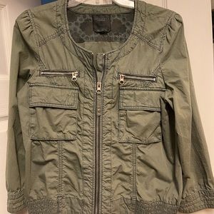 Sanctuary Clothing olive green casual jacket. All zippers work.  optional belt.